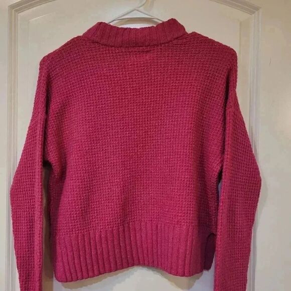 SO Women's Raspberry Pink Poly/Spandex Pullover Sweater - Picture 9 of 9